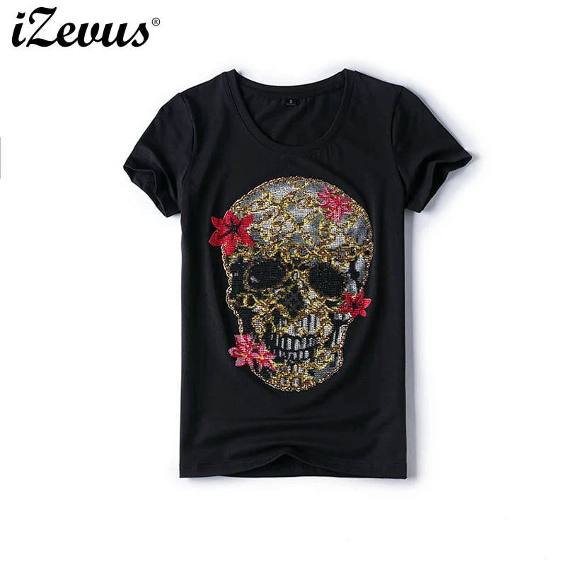 Новинка летние женские футболки IZEVUS с модным дизайном хлопковые коротким