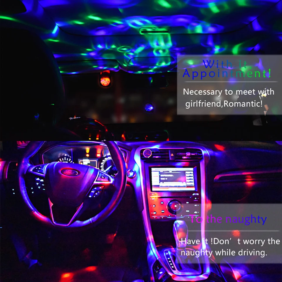 LENTAI Автомобильный светодиодный светильник RGB DJ лампа для Toyota Avensis Rav4 Audi Q5 A6 Lifan X60 Renault Captur Skoda Yeti Ford Mondeo