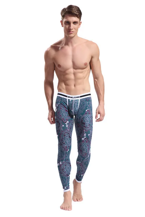 Underwear Mens Cotton Long Johns Thermal Print Sexy Men's