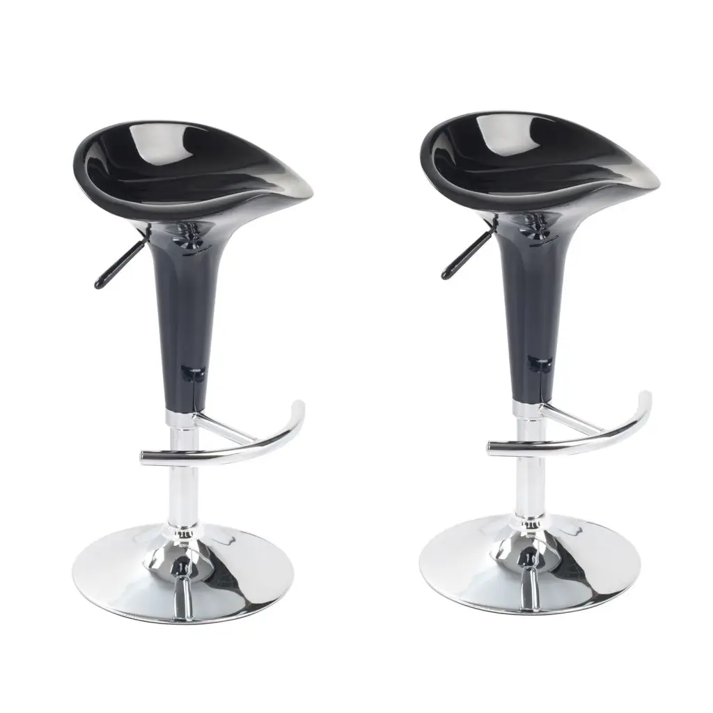 vidaXL Set of 2 Black Bar Stool Las Vegasbar stool setsbar stoolset