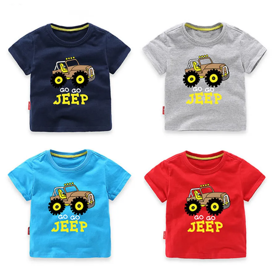 Футболка детская летняя хлопковая с коротким рукавом и принтом Jeep Car|boys t-shirt|cotton