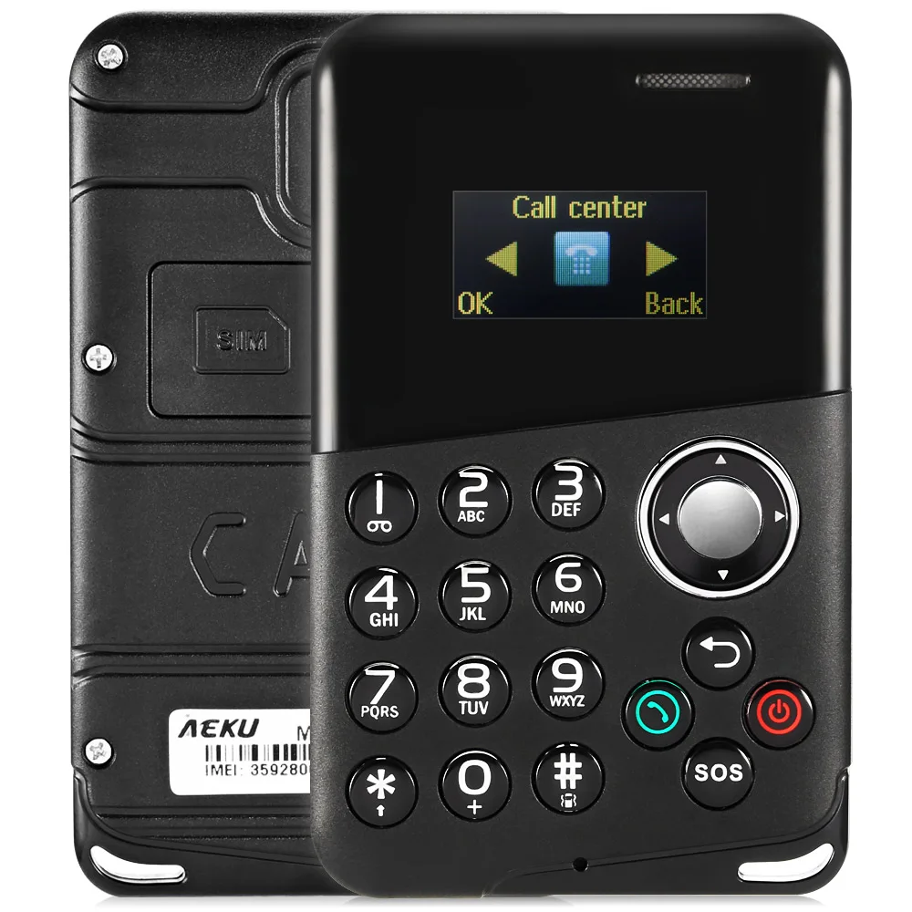 

AIEK M8 0.96 inch Ultra-thin 4.8mm Card Mobile Phone with Message Bluetooth Alarm Card Phone Card Mobile Phone AEKU