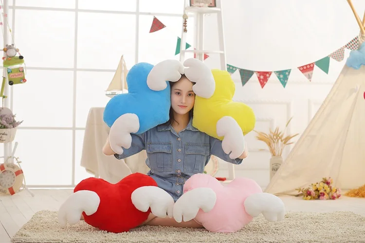 Asas do Amor Almofadas de Pelúcia Brinquedos de Pelúcia Cobertor de Luxo Sensação de Enchimento Centímetros Kawaii Anjo Travesseiro Embutido ar Condicionado Suave 1 pc 60 2 de pelúcia Embutido ar condicionado cobertor de