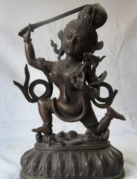

JP S0524 12" Tibetan Buddhism Bronze EMPOWERED Manjushri Buddha Statue