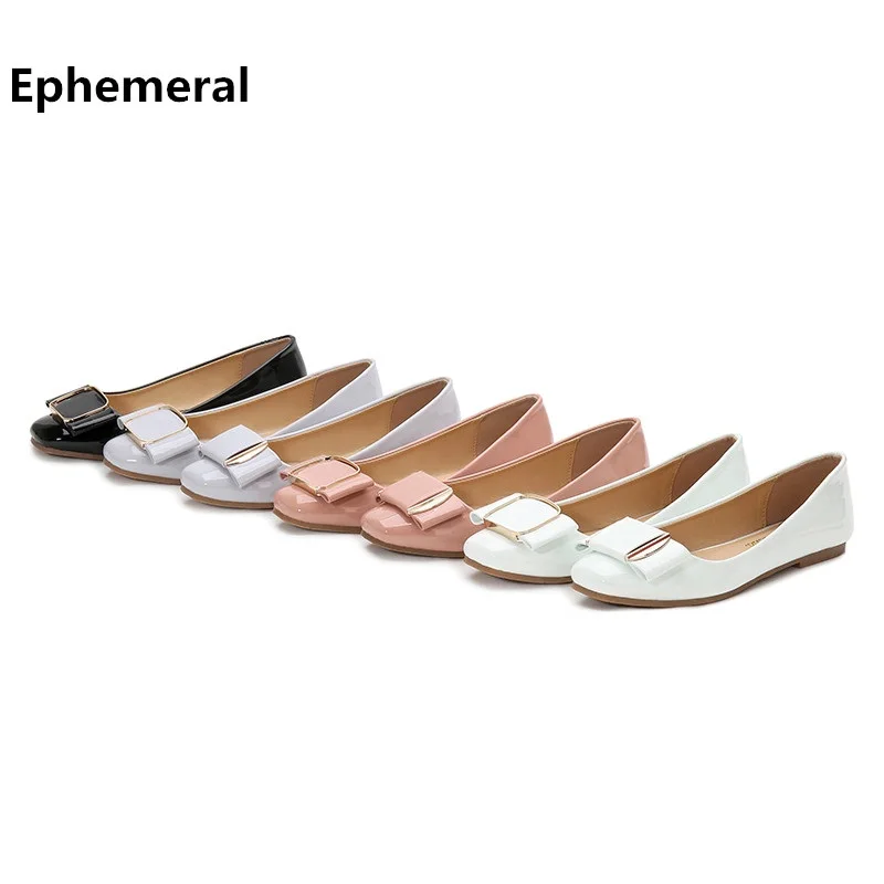 patent flats with bow