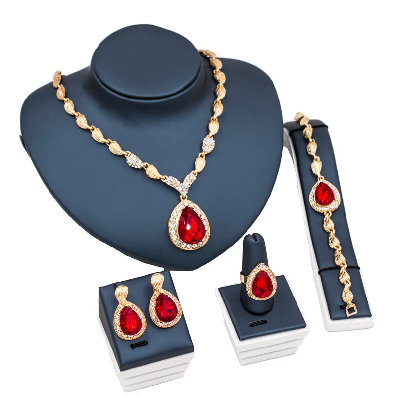 www.bagssaleusa.com : Buy 2017 Cheap Jewelry Set Gold Plating Rhinestone Jewelry Sets African 4 Pcs ...