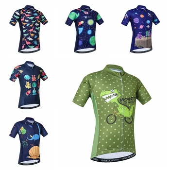 

Cycling Jersey Kids Cartoon fire dragon Ropa Ciclismo MTB outdoor Summer short sleeve Maillot shirts Boys girls