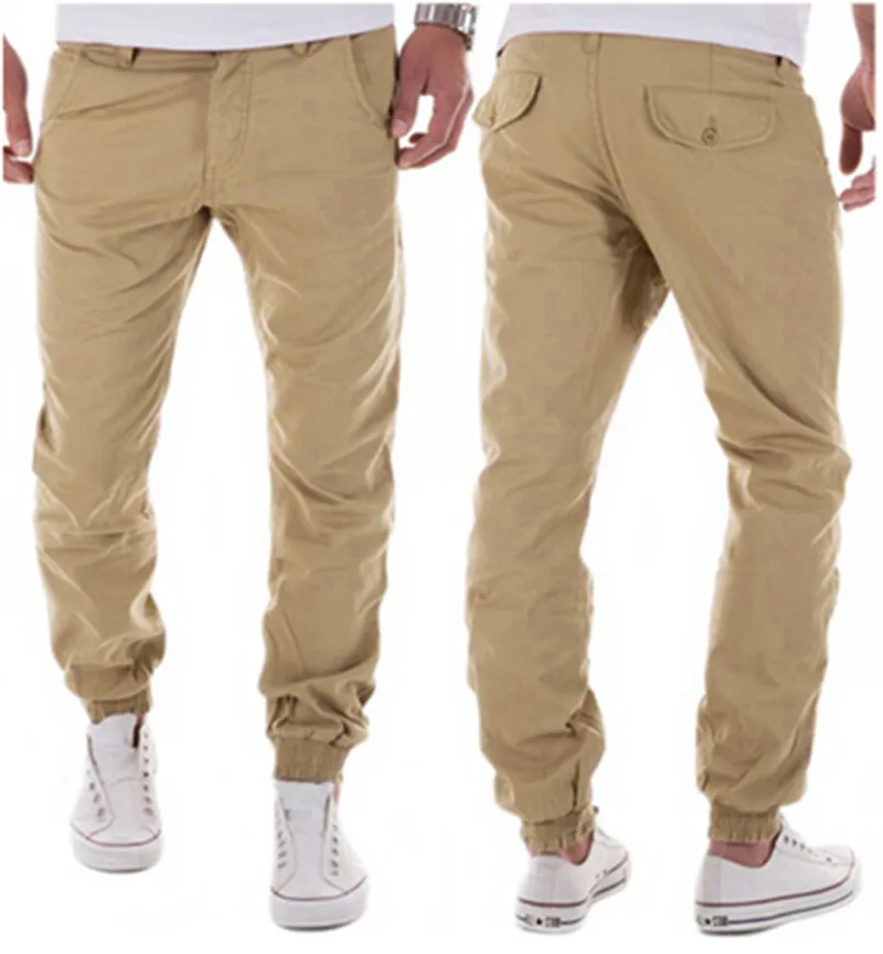 Hombres Joggers Nueva Moda Hip Hop Hombre de Color Caqui