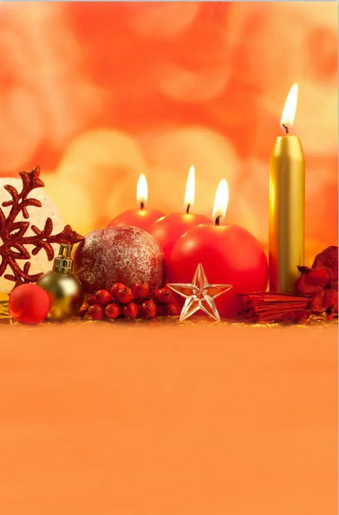 

5x7ft Apple Candle for Christmas Photography Backdrops Photo Props Studio Background