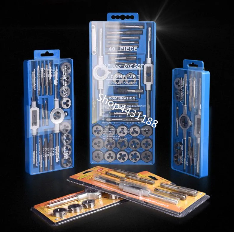 

6/8/13/21/40pcs Alloy steel Tap and Die Set Metric Hardware Tool Combination Wrench Thread repair tool hardware tools