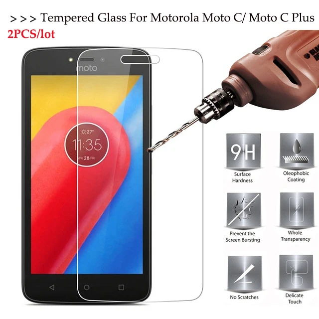 

2PCS Glass For Moto C Screen Protector Tempered Glass For Moto C Glass For Motorola Moto C XT1754 XT1750 XT1723 Protective Film