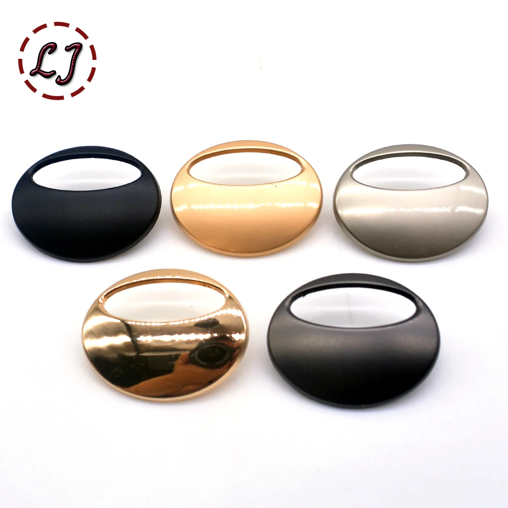

New fashion sewing button 10pcs/lot snap buttons matt gold hollow out oval plane metal button T-shirt suit overcot buttons DIY