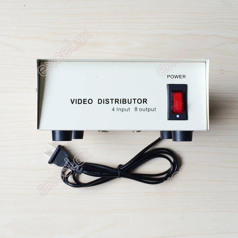 AC110V 220V 4 In 8 Out Composite BNC Connector Video Distributor 4-8CH Video Splitter Amplifier for CCTV Security Camera System