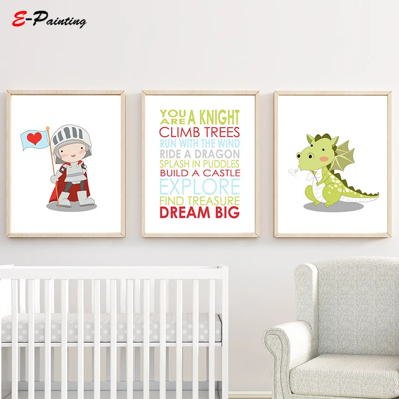 Us 3 75 25 Off Nordic Canvas Painting Baby Boy Nursery Wall Art Prints Knight And Dragon Quote Decoration Poster Kid Bedroom Decor In Us 3 75 25 Off Nordic Canvas Painting Baby Boy Nursery Wall Art Prints Knight And Dragon Quote Decoration Poster Kid Bedroom Decor In