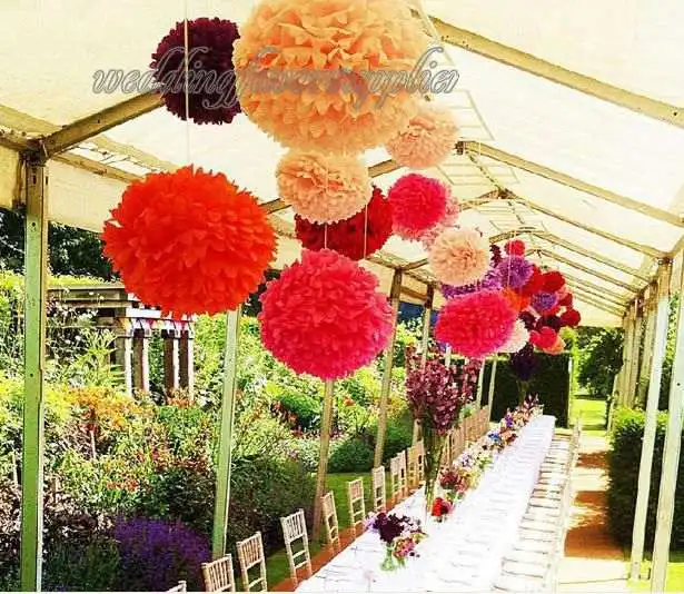 10 pieces 38cm Tissue Paper Pom Poms For Wedding Party Decoration Craft