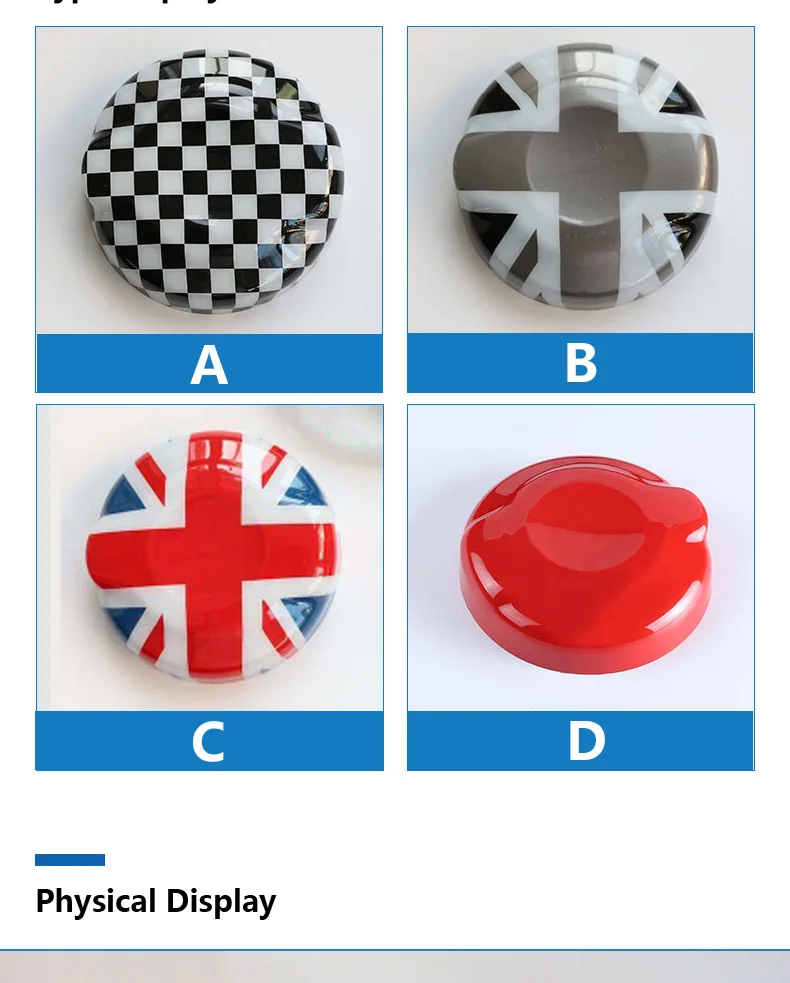 ABS Union Jack Car Fuel Tank Cap Cover Stickers Decoration for Mini Cooper Clubman F54 F55 F56 Car Styling Accessories (2)