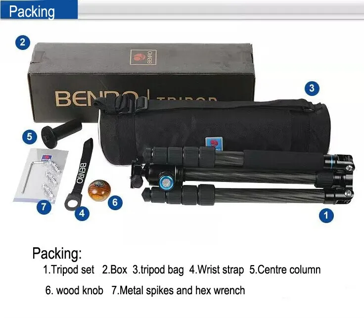 Benro C2282TB1 штатив карбоновые волоконные штативы гибкий монопод для камеры с B1 шаровой головкой Максимальная загрузка 12 кг DHL