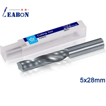 

LEABON ORUID 10pcs 5x28mm Single Flute CNC Router Bits One Flute Spiral End Mills Carbide Milling Cutter for woodworking