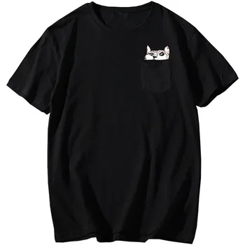 

Top Quality men T Shirts Fashion cat Cartoon Printed Casual T Shirt Men Brand T-shirt Cotton Tee Shirt Plus Size 2XL-8XL 155 cm