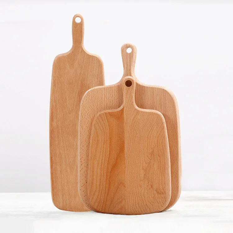 High Class Square Natural Wood Dinner Plates With Handle Coffee Food Fruits Elegant Service Tray