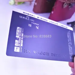Матовый серебристый металлик визитная карточка с черный Цвет и УФ-печати 200 шт. в партии