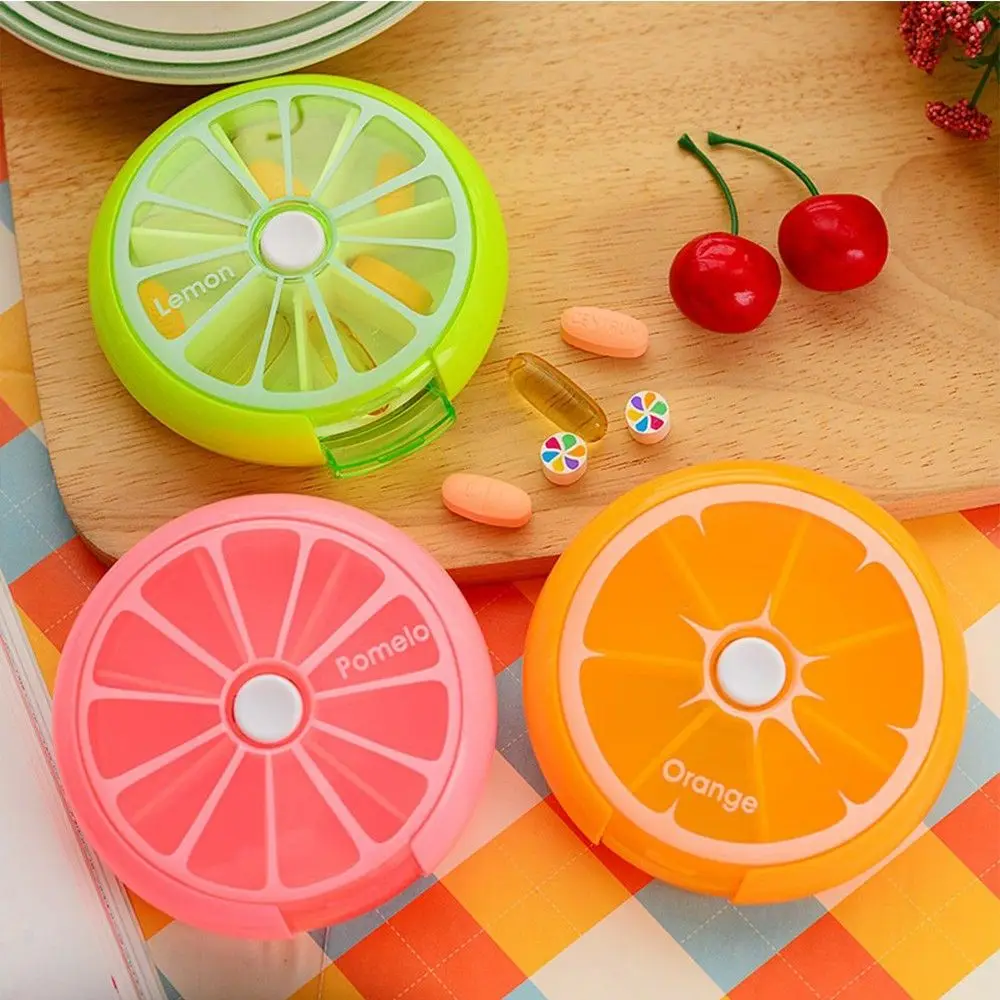 

7 Grid Seal Weekly Rotating Pill Box Travel Pill Case Splitter Pill Organizer Medicine Box Cutter 7Day Pill Container Pastillero