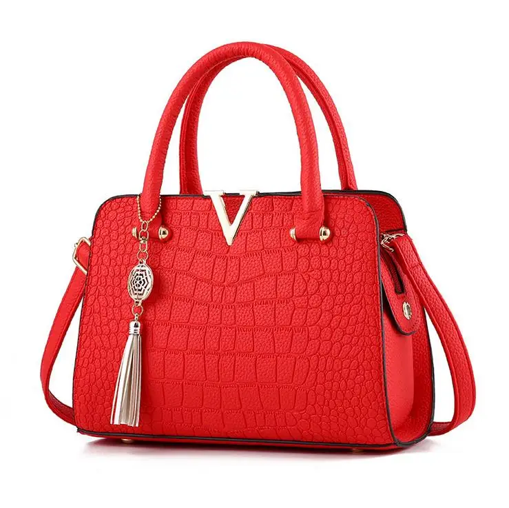 Модные женские сумки из кожи аллигатора, известный дизайнер, брендовые сумки, роскошные женские ручные сумки и кошельки, сумки через плечо - Цвет: Red