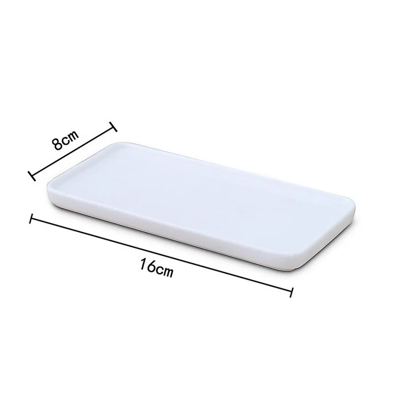 Creative Bathroom Toothbrush Ceramic Base White Porcelain Trays Rectangle Holder Stand Sanitary Storage Bathroom Accessories