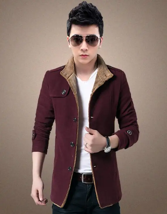 Хит Qiu Dong мужской наряд шерсятнное пальто ткань материал куртка пальто с бархатом с толстой пылью пальто