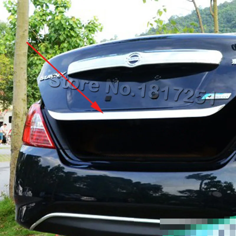 

For Nissan Versa sunny 2012-2015 Door Sticker Stainless Steel back door Tailgate trim Car Styling Accessories