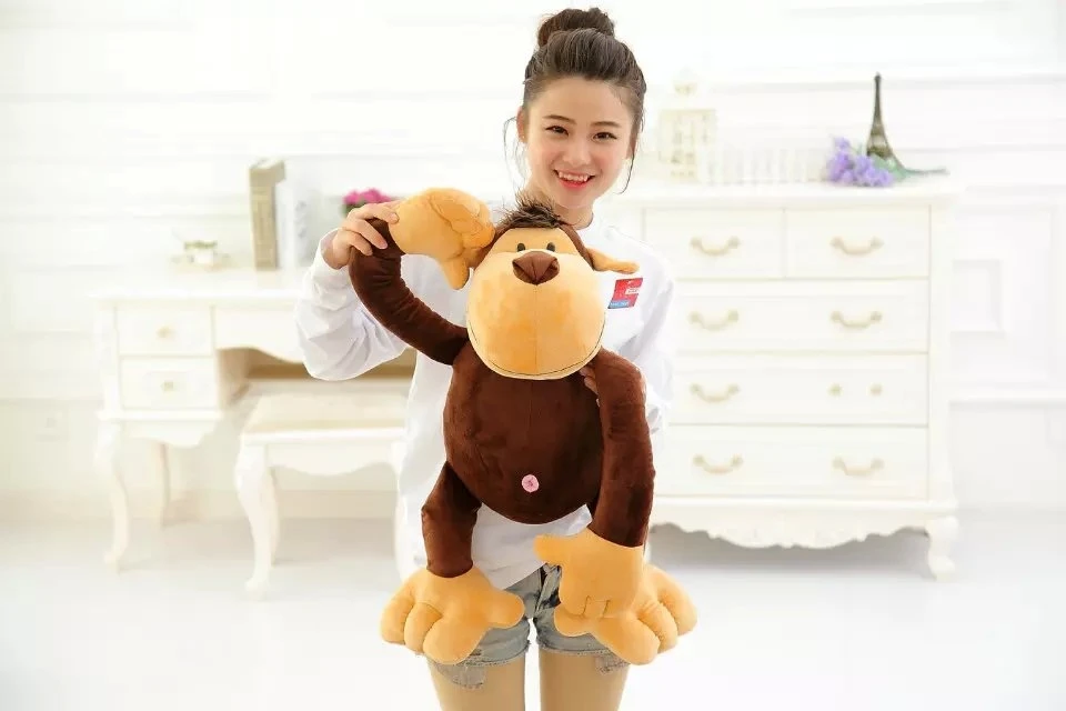 large 60cm font b cute b font monkey plush toy cartoon jungle monkey soft doll throw