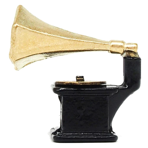 

1:12 Dollhouse Miniature Accessories Vintage Phonograph Family Furniture Gold+Black