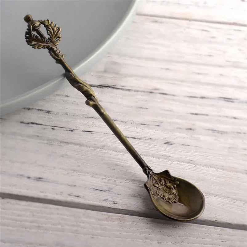 1pc Coffee Scoops Luxury Vintage Royal Palace Carved Mini Tea Coffee Ice cream Dessert Scoops for kitchen tools new #4n14 (2)