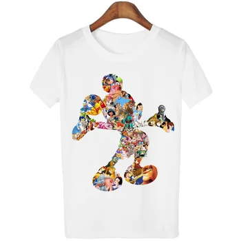

Mickey T-shirt Ladies Tops Harajuku Donald Duck Mickey Kawaii Cartoon Lovers Print T-shirt Ladies Shirt Casual Style Unisex