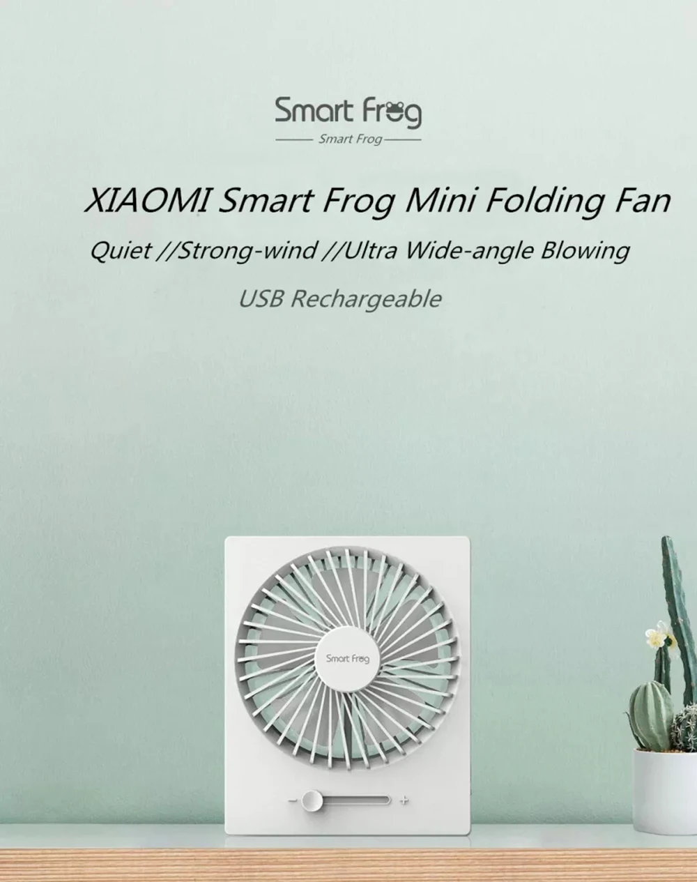 Xiaomi Smartfrog складной мини-вентилятор бесступенчатый ручной вентилятор для прохладного лета 5 Вт 5 в USB Перезаряжаемый вентилятор для домашнего путешествия