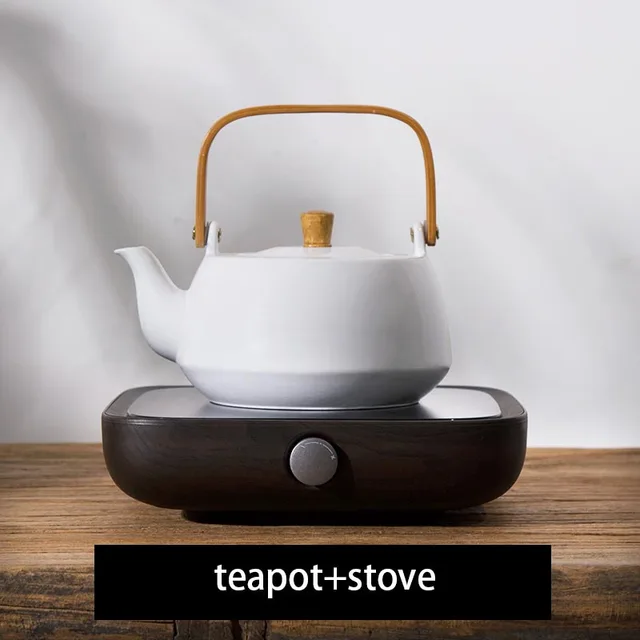 220V Simple White Ceramic Teapot Electric Ceramic Heaters Kung Fu Tea