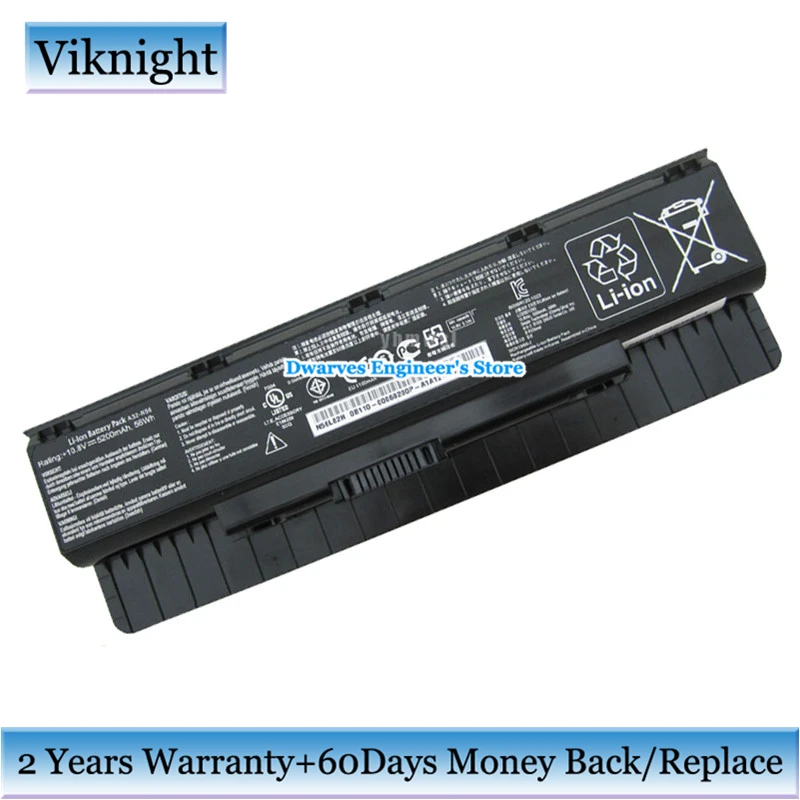 Аккумулятор N46VZ для Asus A31 N56 A32 A33 N5 N46JV N46VJ N46VM N56D N56DP N56J N56VZ N76 N76V 5200mAh 56Wh|Аккумуляторы