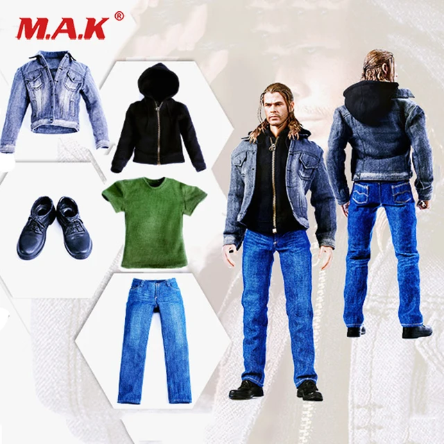 1/6 action figure clothing set 1/6 Scale Thor Casual Denim Jeans suit