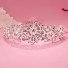 Novia de la boda de la corona del pelo de la joyería bijoux mujeres head crystal rhinestone Tiara Diadema accesorios para el cabello tiara noiva tiara de la boda