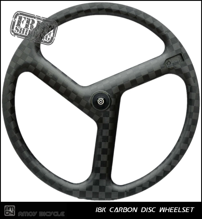 

Free shipping 40mm clincher carbon wheels 12K 3 spokes wheel road tri spokes wheelset front wheel free shipping