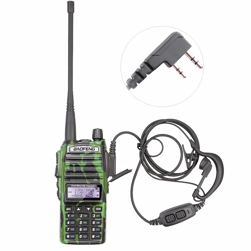 2 шт. Камуфляж BAOFENG UV-82 VHF/UHF 136-174/400-520 мГц Ham двухстороннее радио Walkie Talkie