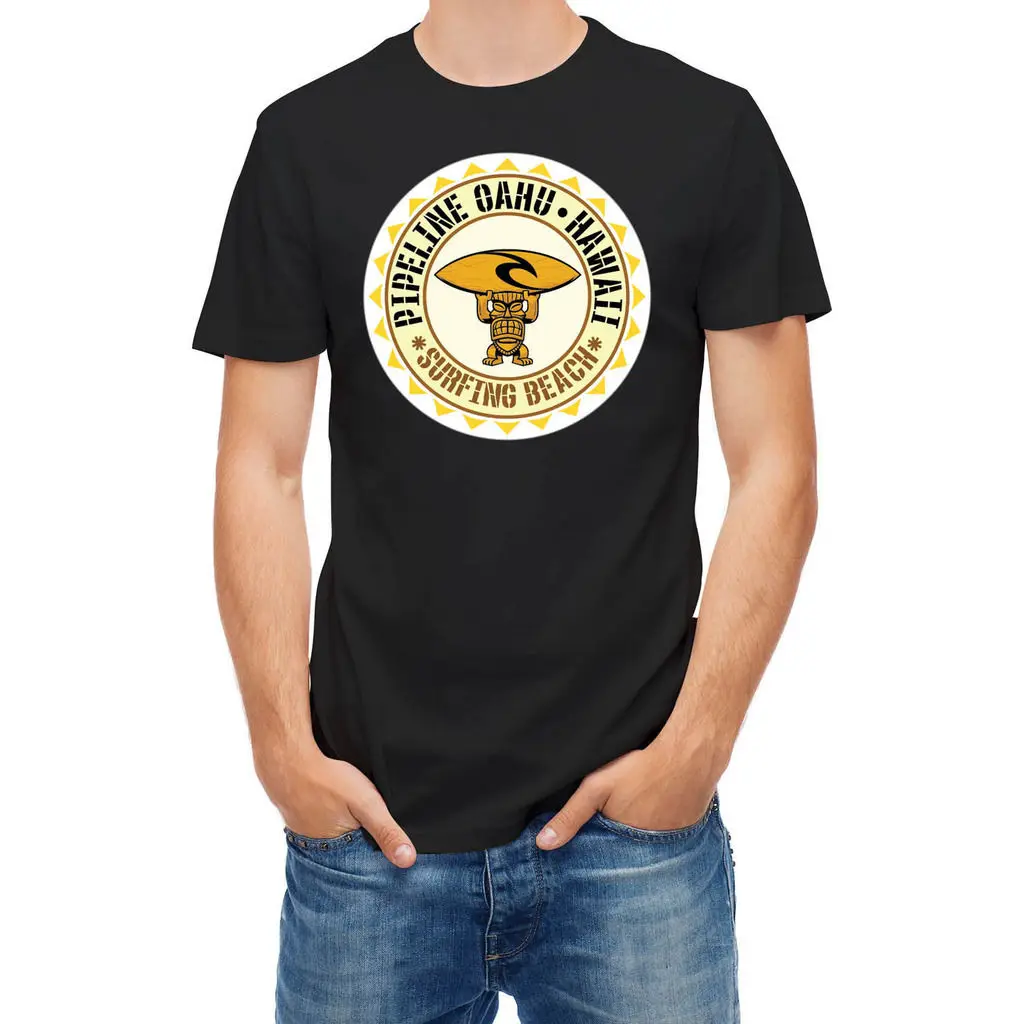 T Shirt Pipeline Oahu Hawai Souvenir Memorabilia Surfinger Beach T-Shirts Short Sleeve Leisure Fashion Summer Top Tees | Мужская одежда