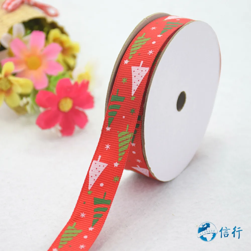 

15mm width, printed christmas tree trim ribbons Grosgrain ribbon,lace satin ribbons DIY hairbow accessories, gift package#3481