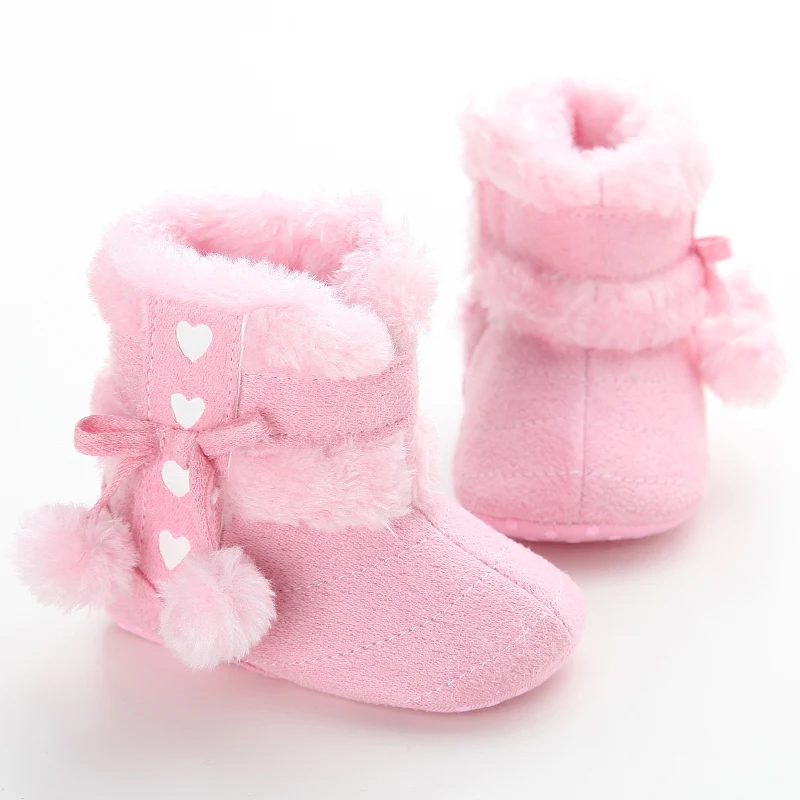 Мода новорожденного Дети маленьких Девичьи зимние сапоги Обувь для младенцев Prewalker мягкой против скольжения пинетки