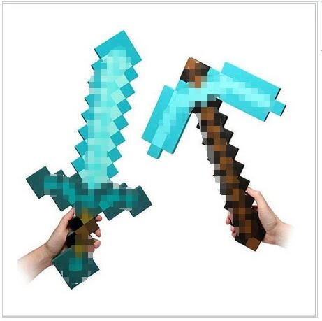 2ピース ロット新しいminecraftのおもちゃ泡剣ピック斧minecraftのゲーム武器モデルのおもちゃ子供のおもちゃ誕生日 クリスマスギフト40 60インチ Minecraft Toys Model Toyminecraft Game Aliexpress