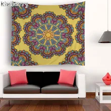 Hippie Indian Flower Printed Decorative Macrame Wall Hanging Mandala Fabric Tapestry Bedspreads Boho Decor Beach Carpet