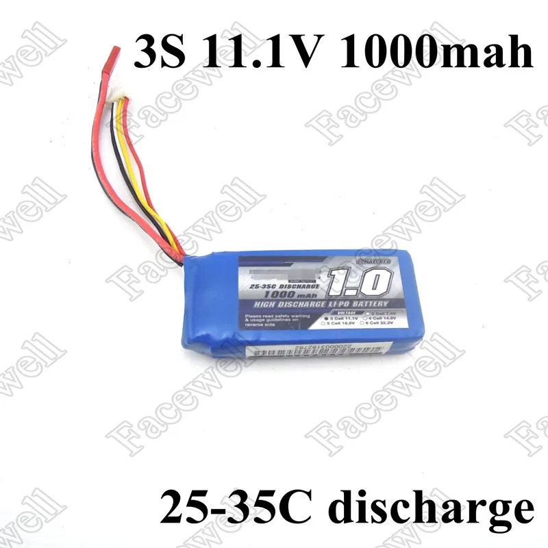 1 шт. lipo 3s 11,1 v 1000mah 3s 25C высокая скорость батареи JST разъем дистанционного управления модель самолета X5c dji phantom rc Набор для квадрокоптера