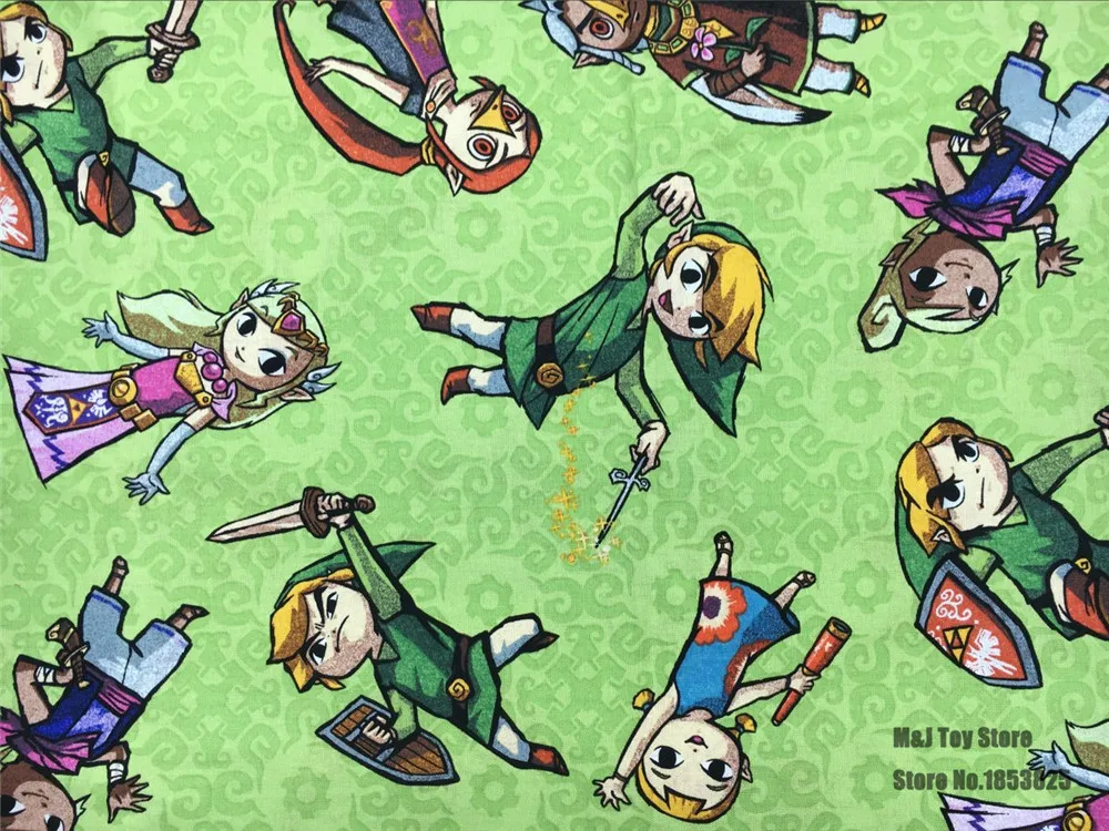 50*110cm Cartoon Games The Legend of Zelda Cotton Sewing Fabric Diy