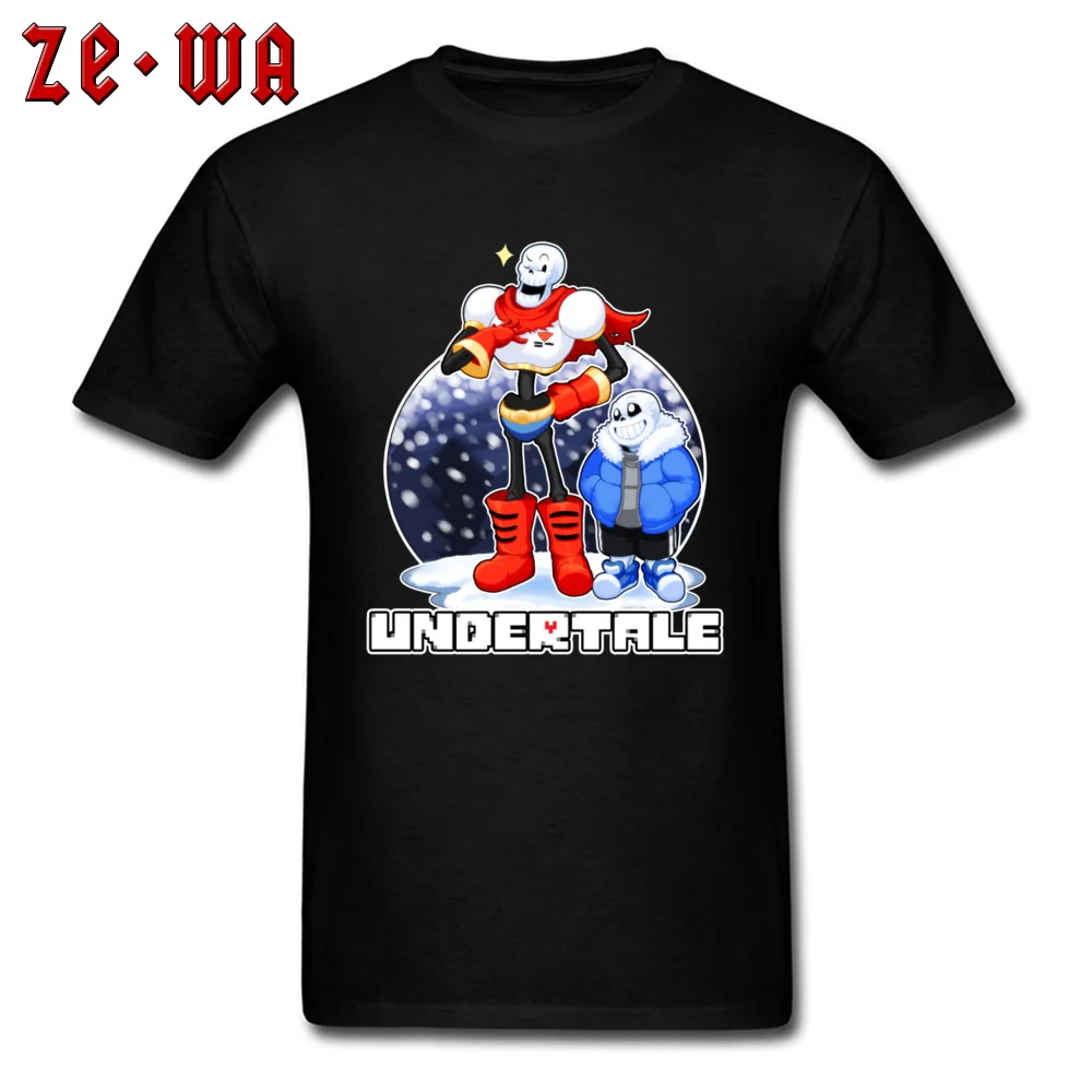 Graphic Men's Tshirts Round Collar Short Sleeve Cotton Undertale -4992 Tops & Tees Street Tee-Shirts Drop Shipping Undertale -4992 black