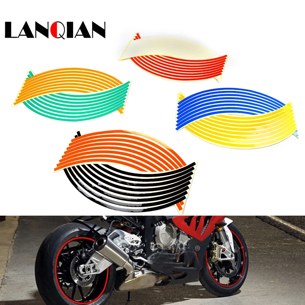 For Honda CB919 CBF1000 CBF 1000 A CBF600/SA CBF 600  motorcycle sticker Colorful motor wheel stickers Reflective Rim Strip 16pcs 17 18 inch waterproof motor wheel rim reflective stickers decal dirt bike for honda xr125 xr400 xr 250 400 zx636r z1000